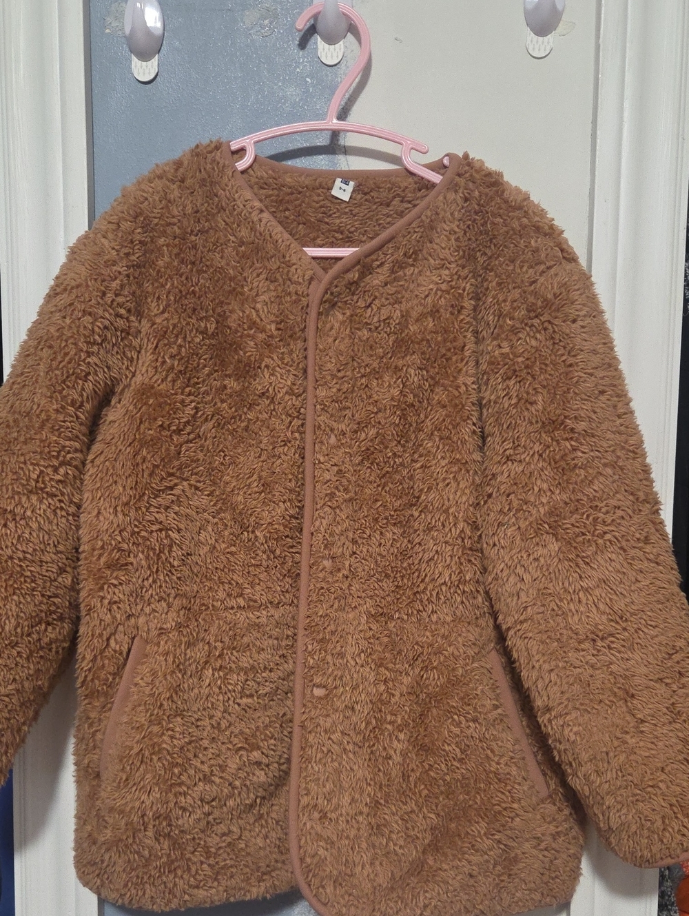 Uniqlo Kids Plush Teddy Jacket - Brown